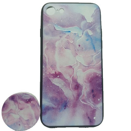 Husa Apple iPhone 7 Plus/8 Plus Multicolor Model Galaxie + Popsocket inclus - vivimall.ro