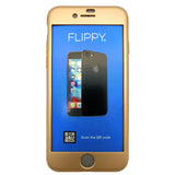 Husa Apple iPhone 7 Premium Full Cover 360 Auriu + Folie Cadou - vivimall.ro