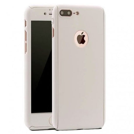 Husa Apple iPhone 8 Full Cover 360 Argintiu + Folie Cadou - vivimall.ro