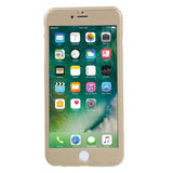 Husa Apple iPhone 8 Full Cover 360 Auriu + Folie de protectie - vivimall.ro