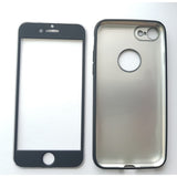 Husa Apple iPhone 8 Full Silicone 360 Negru + Folie de protectie - vivimall.ro