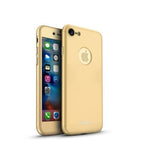 Husa Apple iPhone 8 IPAKY Full Cover 360 Auriu + Folie Cadou - vivimall.ro
