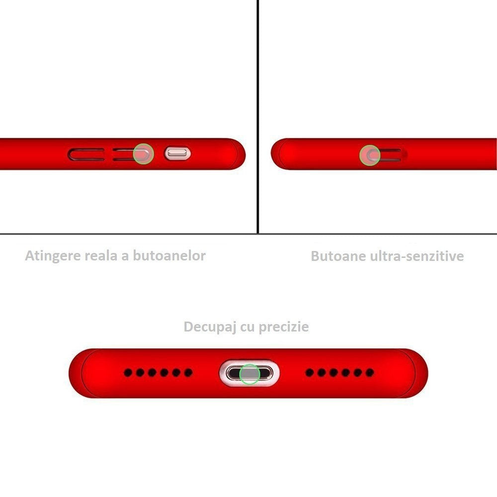 Husa Apple iPhone 8 IPAKY Full Cover 360 Rosu + Folie Cadou - vivimall.ro