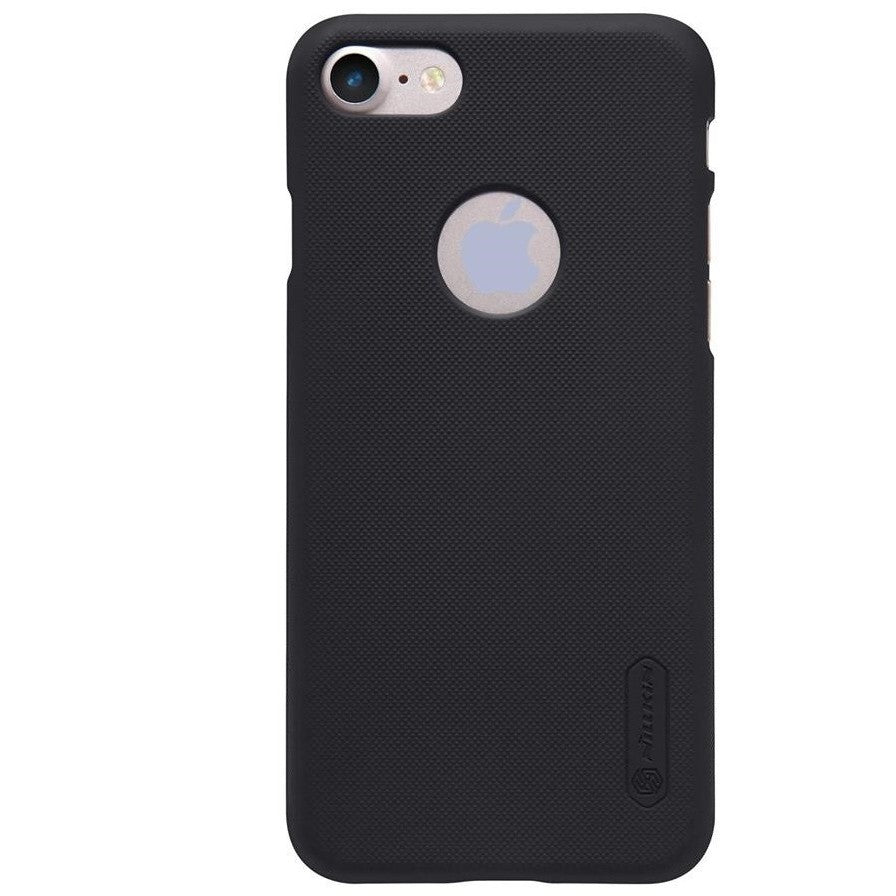 Husă Nillkin Frosted Shield neagră pentru Apple iPhone 8, vedere frontală, include folie protecție