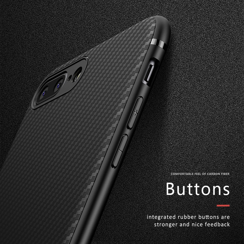Husa Apple iPhone 8 Plus IPAKY Carbon Fiber Negru - vivimall.ro