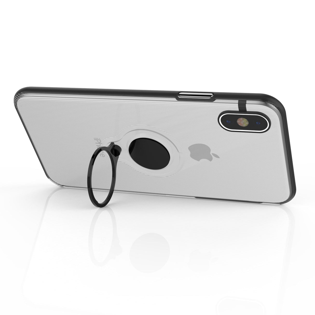 Husa Apple iPhone X Armor Ring cu inel magnetic Transparent - vivimall.ro
