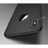 Set Husa si Folie de Protectie, Flippy, Compatibila cu Apple iPhone X, Full Cover 360°, Plastic + Sticla, Negru - vivimall.ro