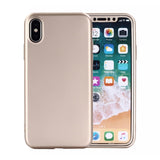 Husa Apple iPhone X Full Silicone 360 Auriu + Folie de protectie - vivimall.ro