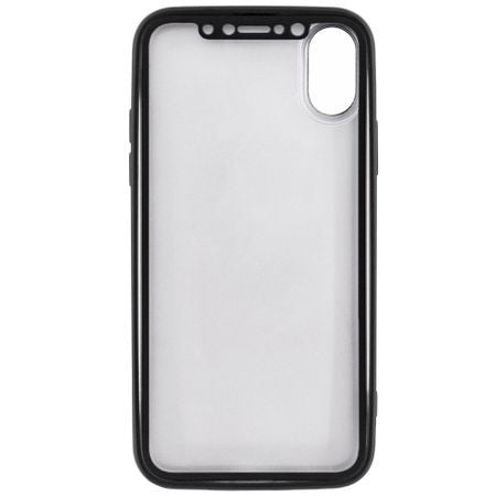 Husa Apple iPhone X Full Silicone 360 Negru + Folie de protectie - vivimall.ro