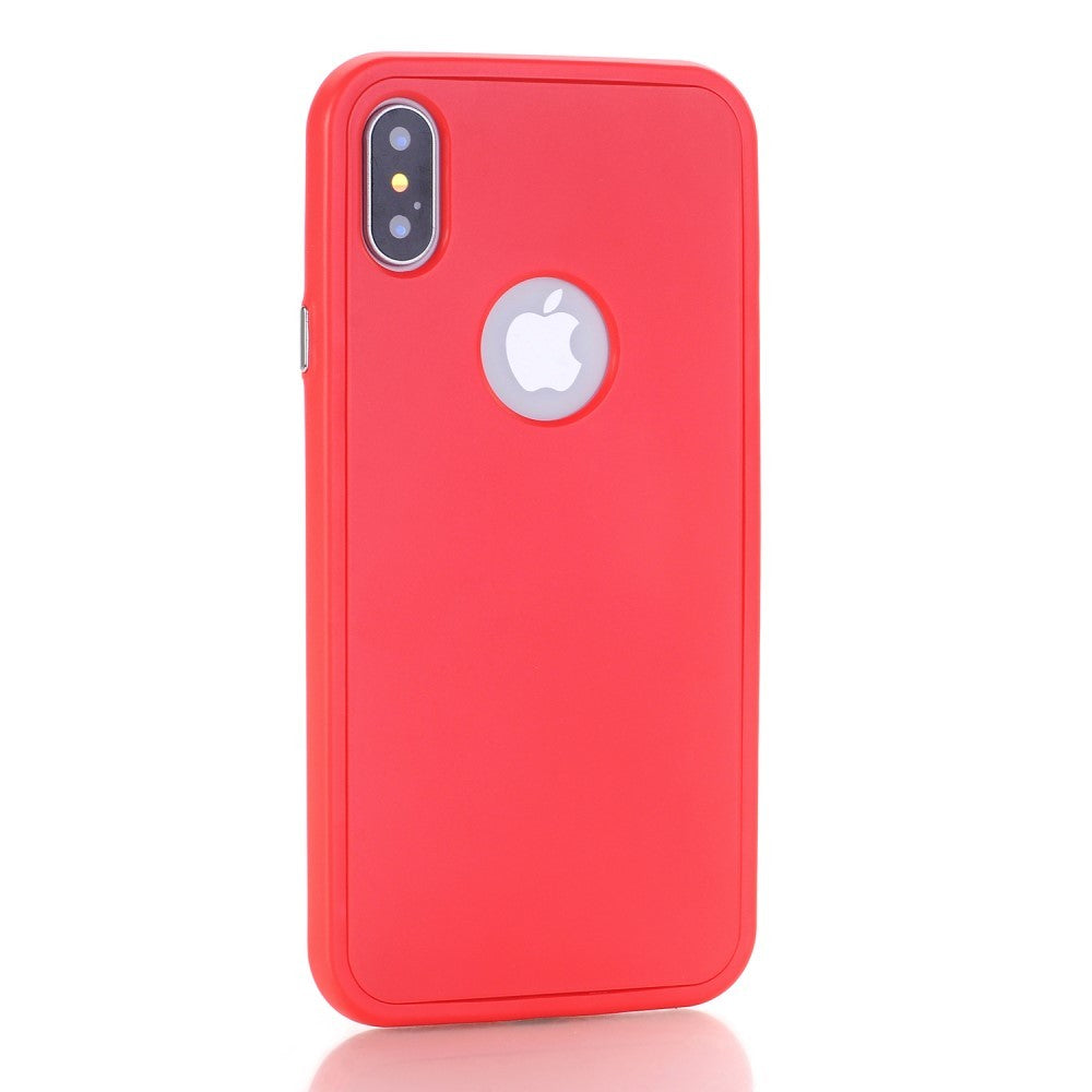 Husa Apple iPhone X Full Silicone Rosu - vivimall.ro