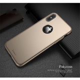 Husa Apple iPhone X IPAKY Full Cover 360 Auriu + Folie Cadou - vivimall.ro