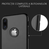 Husa Apple iPhone X IPAKY Full Cover 360 Negru + Folie Cadou - vivimall.ro