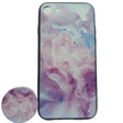 Husă Apple iPhone X/XS model Galaxie Multicolor din material dur, vedere frontală cu popsocket inclus