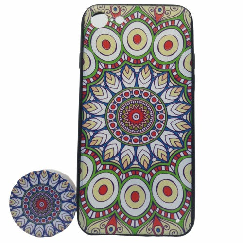 Husa Apple iPhone X/XS Multicolor Model Paun + Popsocket inclus - vivimall.ro