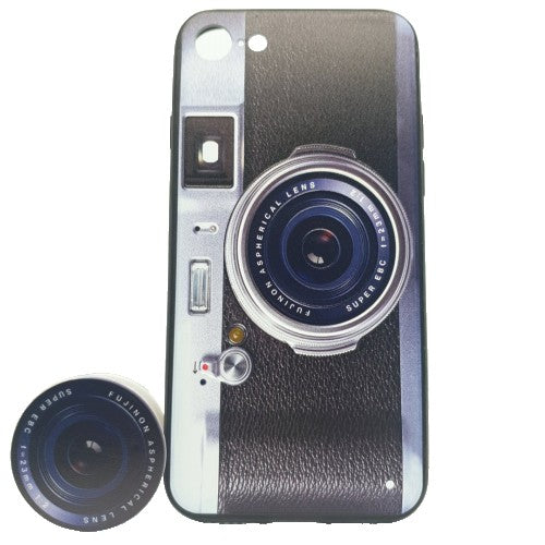 Husa Apple iPhone XS Max Multicolor Model Camera Foto Retro Popsocket inclus - vivimall.ro