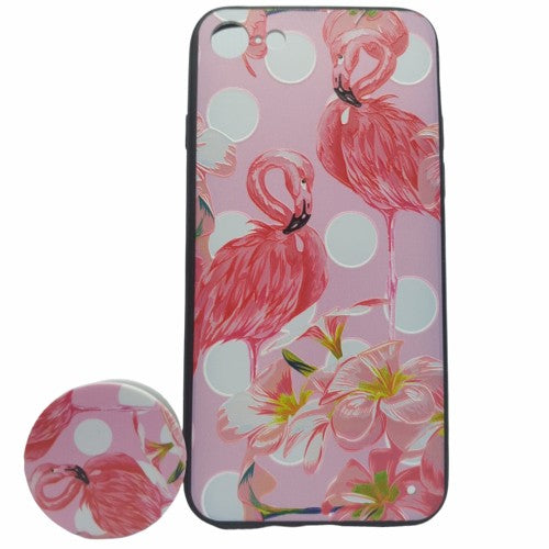 Husa Apple iPhone XS Max Multicolor Model Flamingo Popsocket inclus - vivimall.ro
