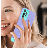 Husa Armor Design cu Stand pentru Apple iPhone 14 (6.1) Mov/Albastru, Suport Auto Magnetic, Protectie Antisoc, Flippy - vivimall.ro