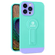 Husă Armor Design albastru-mov pentru iPhone 11 Pro Max cu stand integrat, vedere frontală