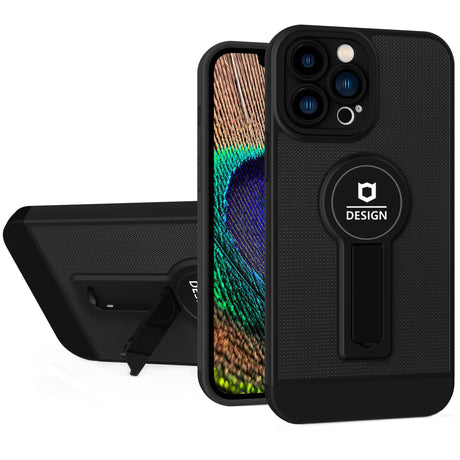 Husa Armor Design cu Stand pentru iPhone 13 Pro, Negru, Suport Auto Magnetic, Wireless Charge, Protectie Antisoc, Flippy - vivimall.ro
