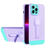 Husa Armor Design cu Stand pentru Apple iPhone 14 (6.1) Mov/Albastru, Suport Auto Magnetic, Protectie Antisoc, Flippy - vivimall.ro