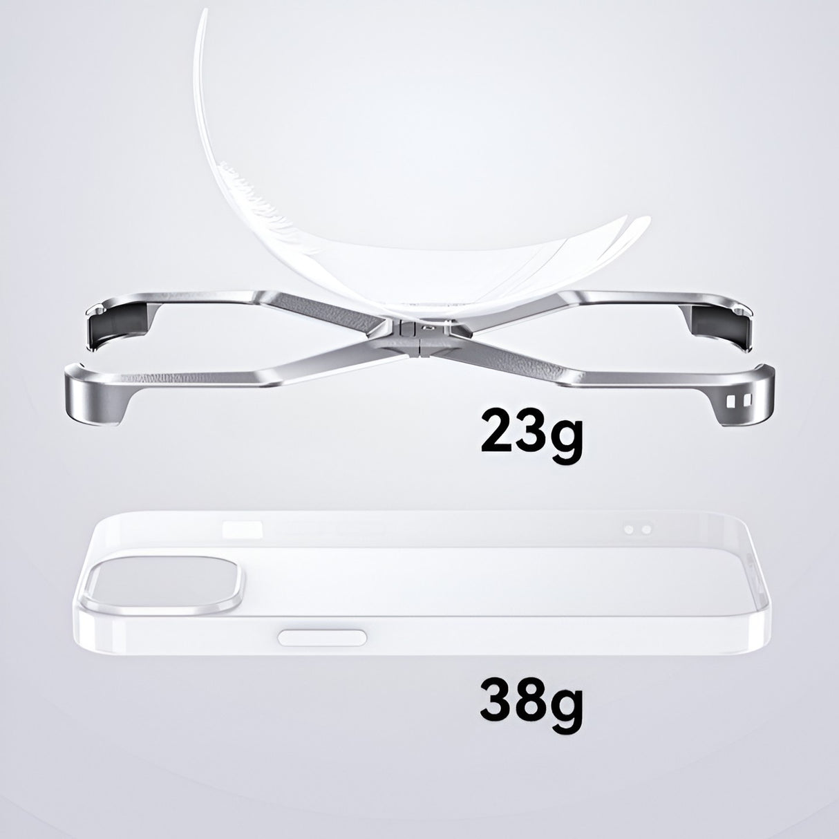 Detaliu margini duble antisoc husă Armor X compatibilă iPhone 15 Pro, aliaj aluminiu