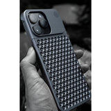 Husa Aromaterapia Compatibila cu iPhone 15 Pro Max, Vivimall, Antisoc, Antizgariere, Protectie Camera si Supraincalzire, din Aliaj de Aluminiu, Gri - vivimall.ro