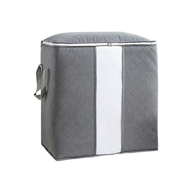 Husa de Depozitare, Vivimall, Intrebuintare Multipla, Pliabila, cu Fermoar Bidirectional si Fereastra Laterala Transparenta, Lavabila, 50x48x28 cm, Gri - vivimall.ro