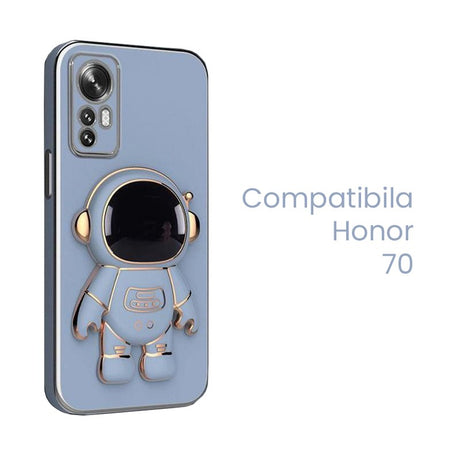 Husa de Protectie 2 in 1, Vivimall, Husa de Protectie pentru Honor 70, Model Astronaut, Husa cu Suport, din TPU, Albastru - vivimall.ro