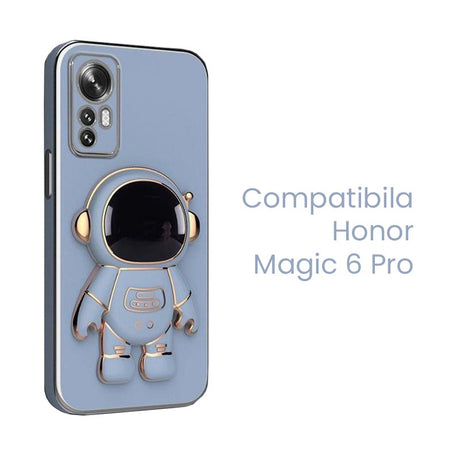 Husa de Protectie 2 in 1, Vivimall, Husa de Protectie pentru Honor Magic 6 Pro, Model Astronaut cu Suport, din TPU, Albastru - vivimall.ro