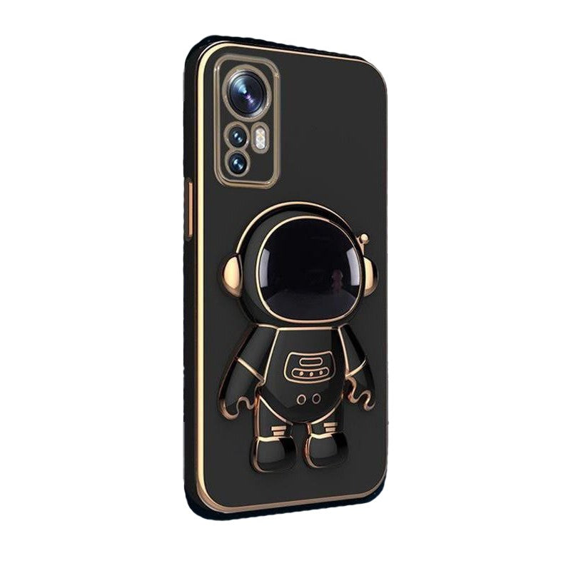 Husă Honor Magic 6 Pro model Astronaut neagră din TPU cu suport integrat, vedere frontală