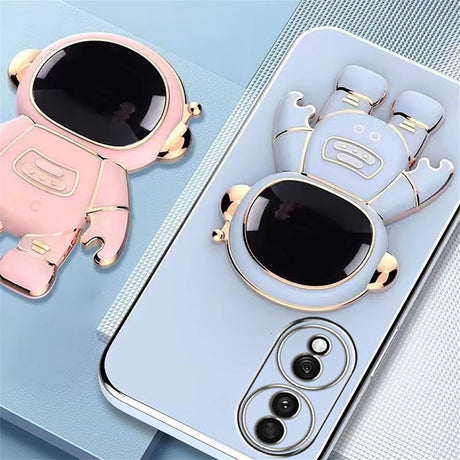 Husa Telefon 2in1, Vivimall, Compatibila Huawei P60 Pro, Carcasa TPU cu Suport Inclus Tip Astronaut, Protectie Camere, Verde - vivimall.ro