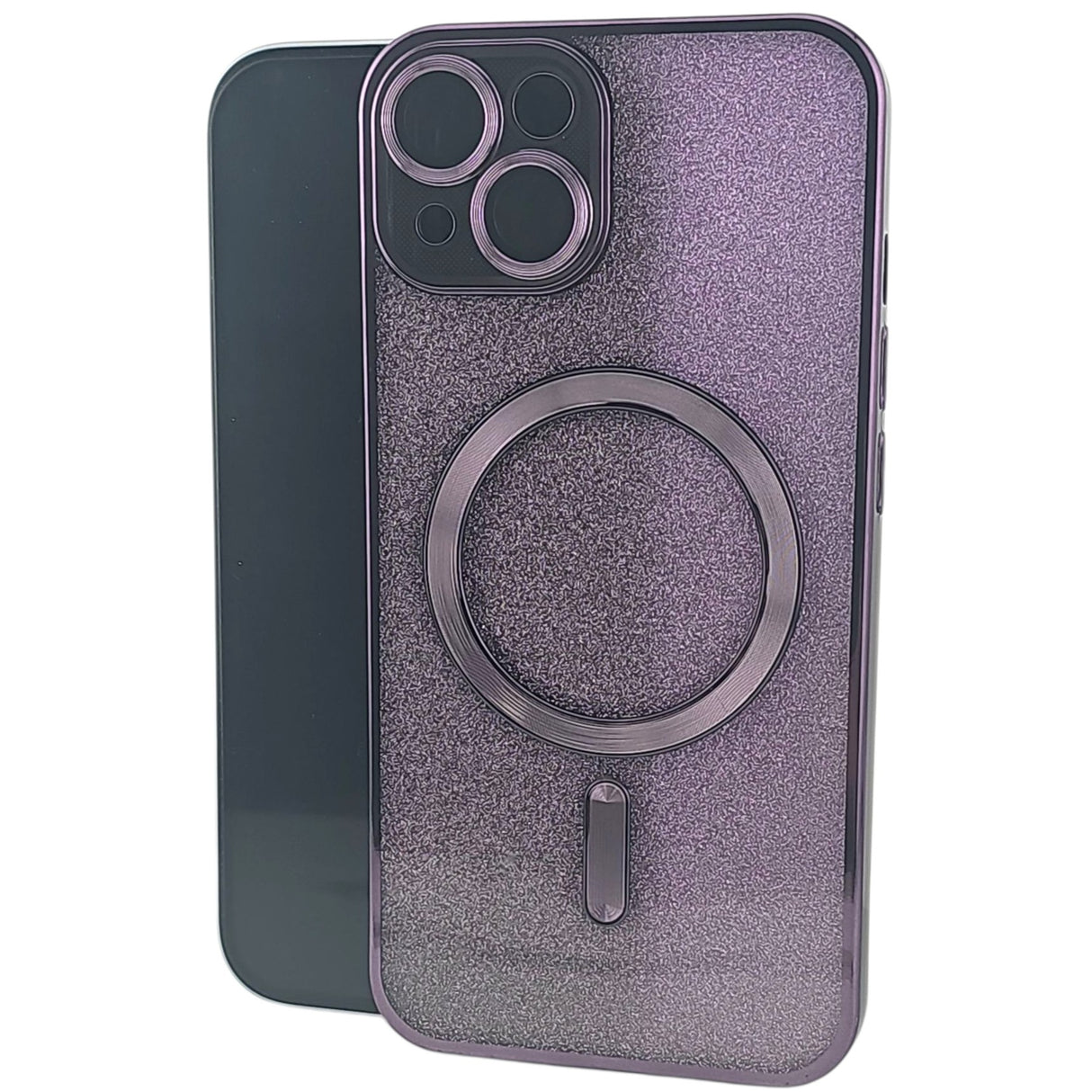 Husa de Protectie 2 in 1, Vivimall, pentru Apple iPhone 14, Compatibila MagSafe, Magnetica, cu Protectie Lentila, din TPU, Mov - vivimall.ro