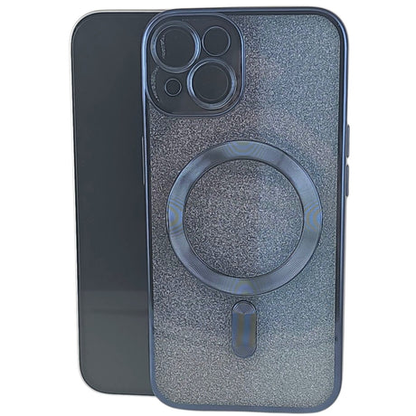 Husă iPhone 14 Plus 2 în 1 compatibilă MagSafe, TPU albastru marin, vedere frontală