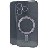 Husă iPhone 14 Pro 2 în 1 MagSafe din TPU negru, vedere frontală, model Vivimall cu protecție lentilă