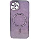 Detaliu inel magnetic și protecție lentilă cameră husă iPhone 15 TPU mov, vedere spate