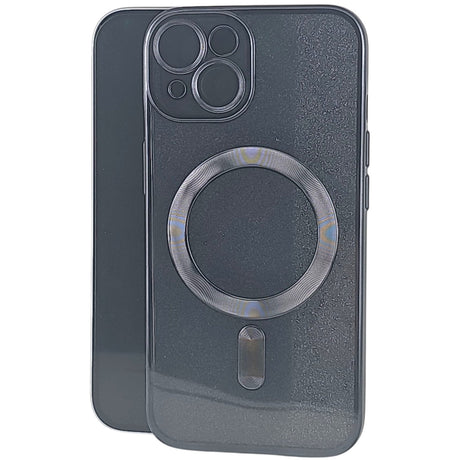 Husă iPhone 15 neagră 2 în 1, compatibilă MagSafe, material TPU, vedere frontală