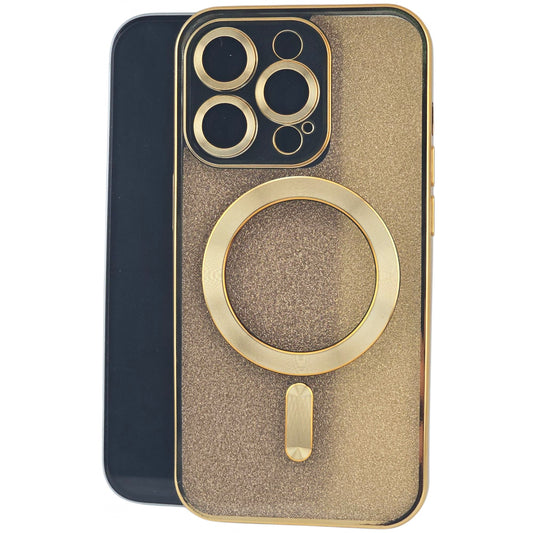 Husa de Protectie 2 in 1, Vivimall, pentru Apple iPhone 15 Pro, Compatibila MagSafe, Magnetica, cu Protectie Lentila, din TPU, Auriu - vivimall.ro