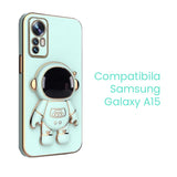 Husa de Protectie 2 in 1, Vivimall, Husa de Protectie pentru Samsung Galaxy A15/A15 5G, Model Astronaut cu Suport, din TPU, Verde - vivimall.ro