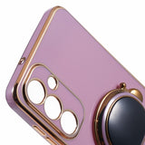 Husa Telefon 2in1, Vivimall, Compatibila Samsung Galaxy S23, Carcasa TPU cu Suport Inclus Tip Astronaut, Protectie Camere, Mov - vivimall.ro