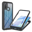 Husă protecție 360° pentru Oppo A53 din TPU și PC, culoare neagră, vedere frontală