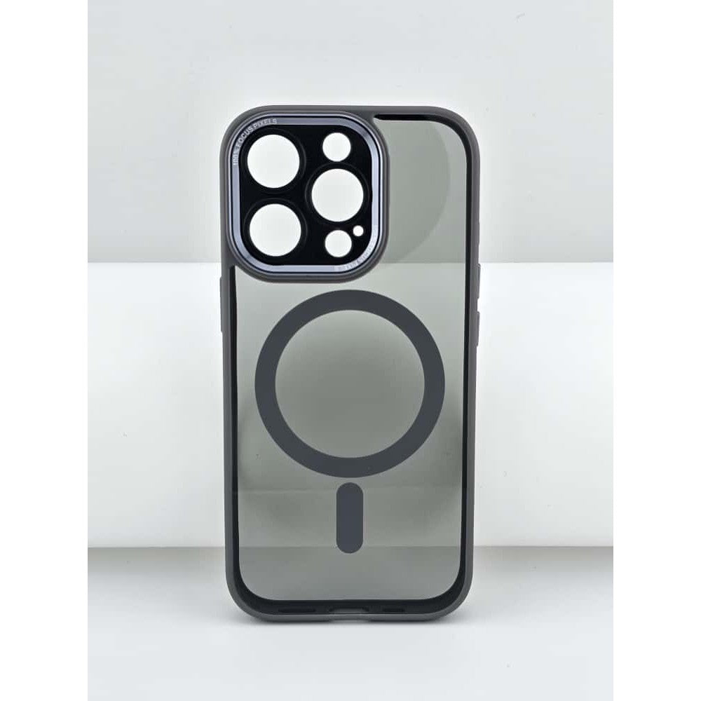 Husa de Protectie Compatibil cu iPhone 16, Vivimall, Incarcare Wireless, Tehnologie Magsafe, Carcasa din TPU/ PC, Protectie Camera, Antisoc, Antizgariere, Gri - Transparent - vivimall.ro