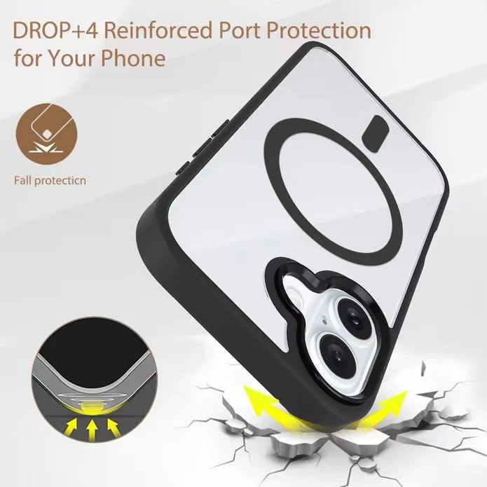 Husă iPhone 16 MagSafe montată pe telefon, vedere lifestyle, protecție antisoc completă