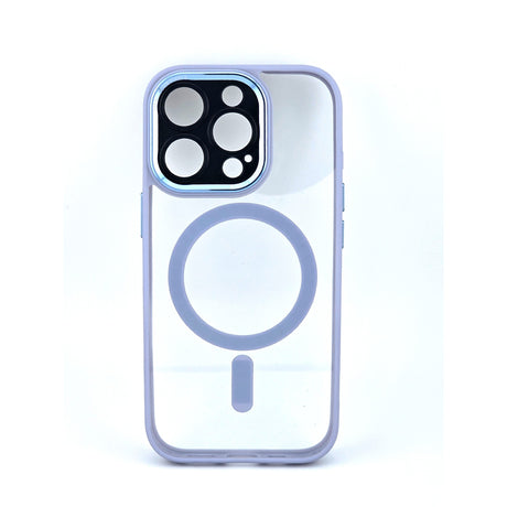 Husă iPhone 16 Pro Max MagSafe TPU/PC transparentă mov deschis, vedere frontală