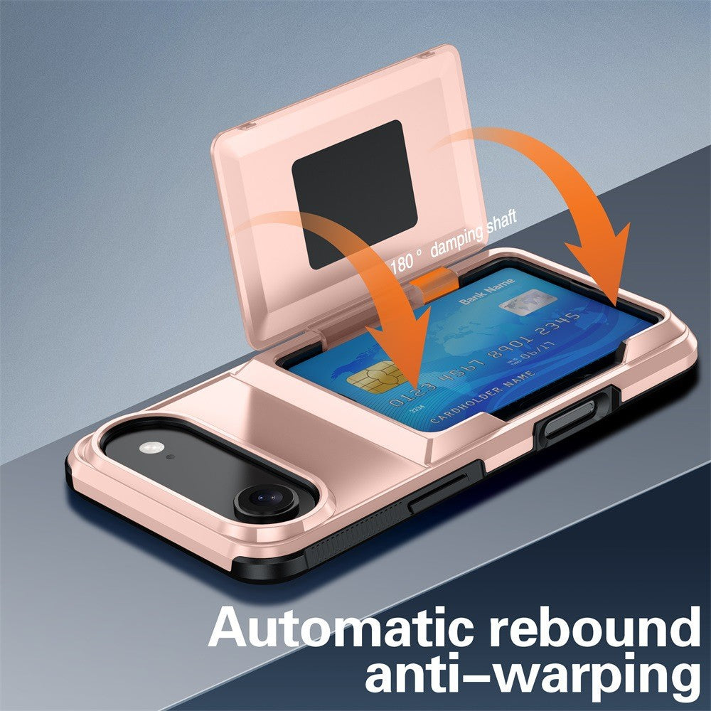 Husă iPhone 17 Air policarbonat rigid Rose Gold, vedere laterală și butoane