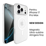 Detaliu suprafață anti-alunecare husă Vivimall iPhone 17 Pro Max alb, material policarbonat PC
