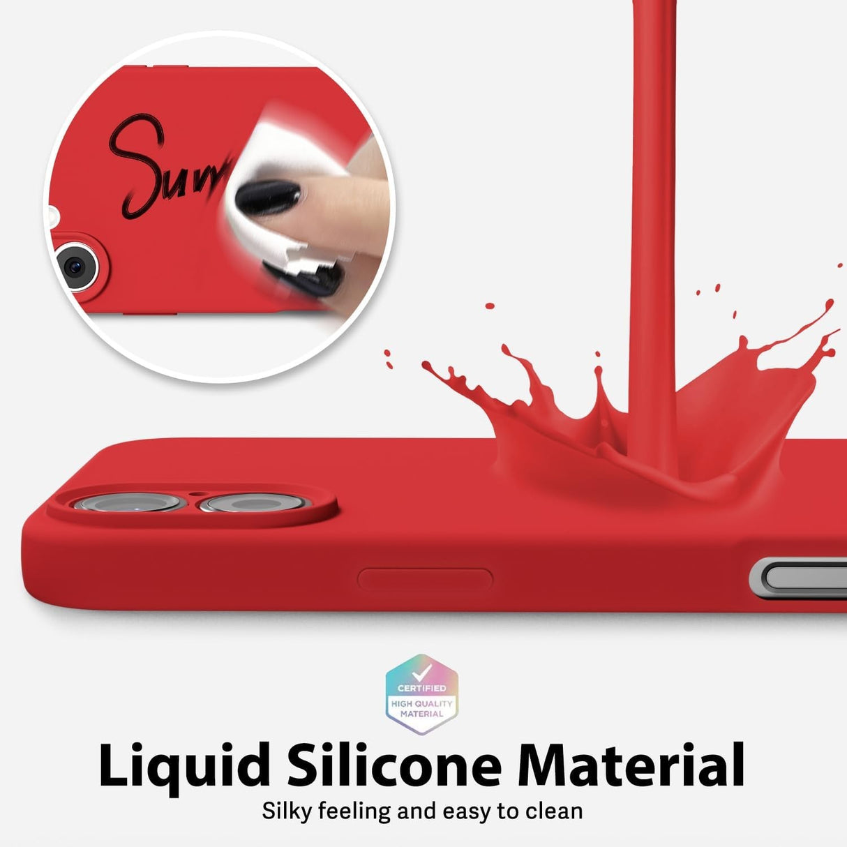 Husa de Protectie Matte TPU, Vivimall, pentru Apple iPhone 16 Plus, Protectie Camera, Antisoc, Antizgariere, Antialunecare, Acoperire Completa, Rosu - vivimall.ro