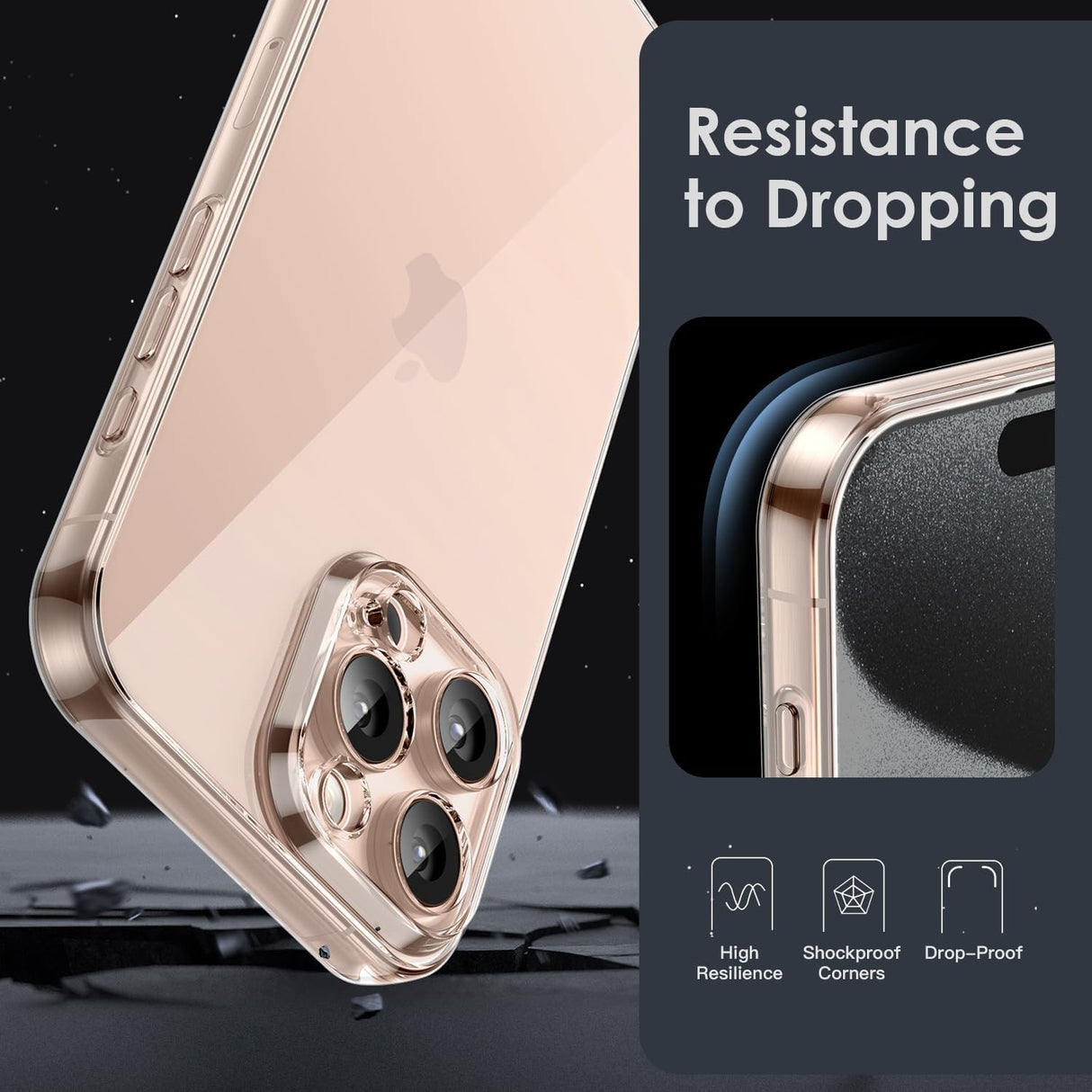 Husa de Protectie, Compatibila cu Apple iPhone 16 Pro, TPU, Antisoc, Rezistenta la Impact, Protectie Camera, Transparenta - vivimall.ro