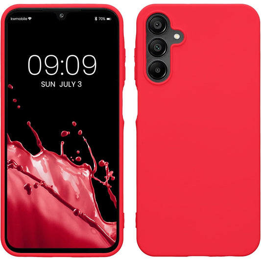 Husa de Protectie Matte TPU, Vivimall, pentru Samsung Galaxy A35 5G, Protectie Camera, Antisoc, Antizgariere, Antialunecare, Acoperire Completa, Rosu - vivimall.ro