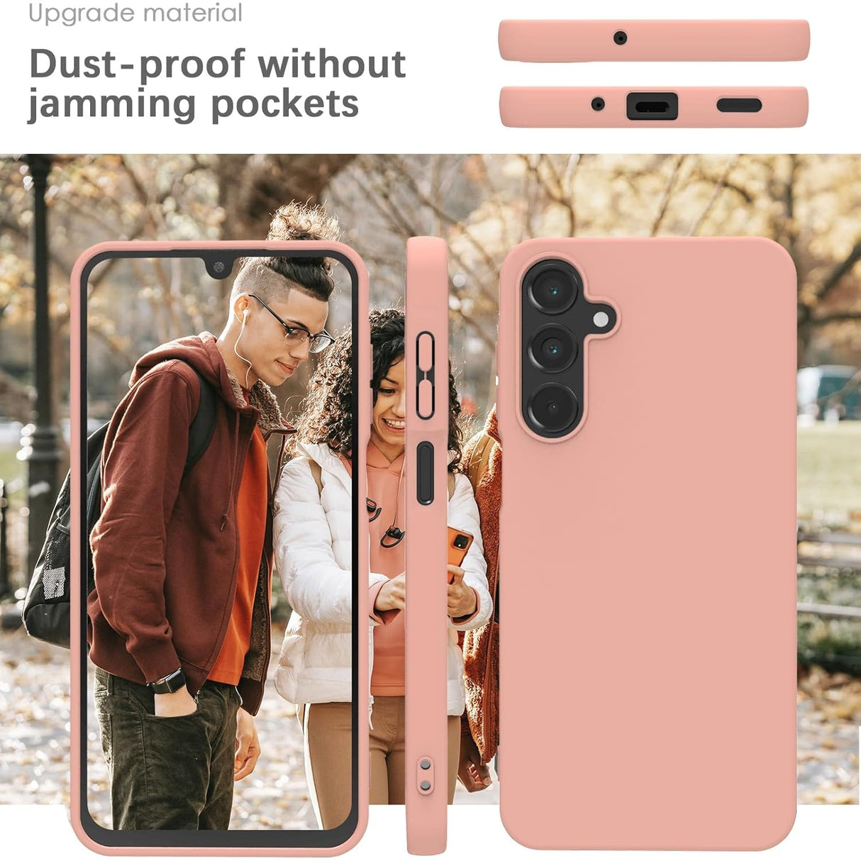 Husa de Protectie Matte TPU, Vivimall, pentru Samsung Galaxy A35 5G, Protectie Camera, Antisoc, Antizgariere, Antialunecare, Acoperire Completa, Roz - vivimall.ro