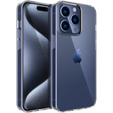 Husă transparentă antisoc pentru Apple iPhone 15 Pro din silicon și PC, vedere frontală